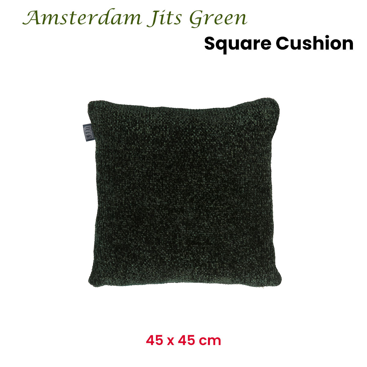 KAAT Amsterdam Jits Green Square Filled Cushion 45cm x 45cm - Image 2