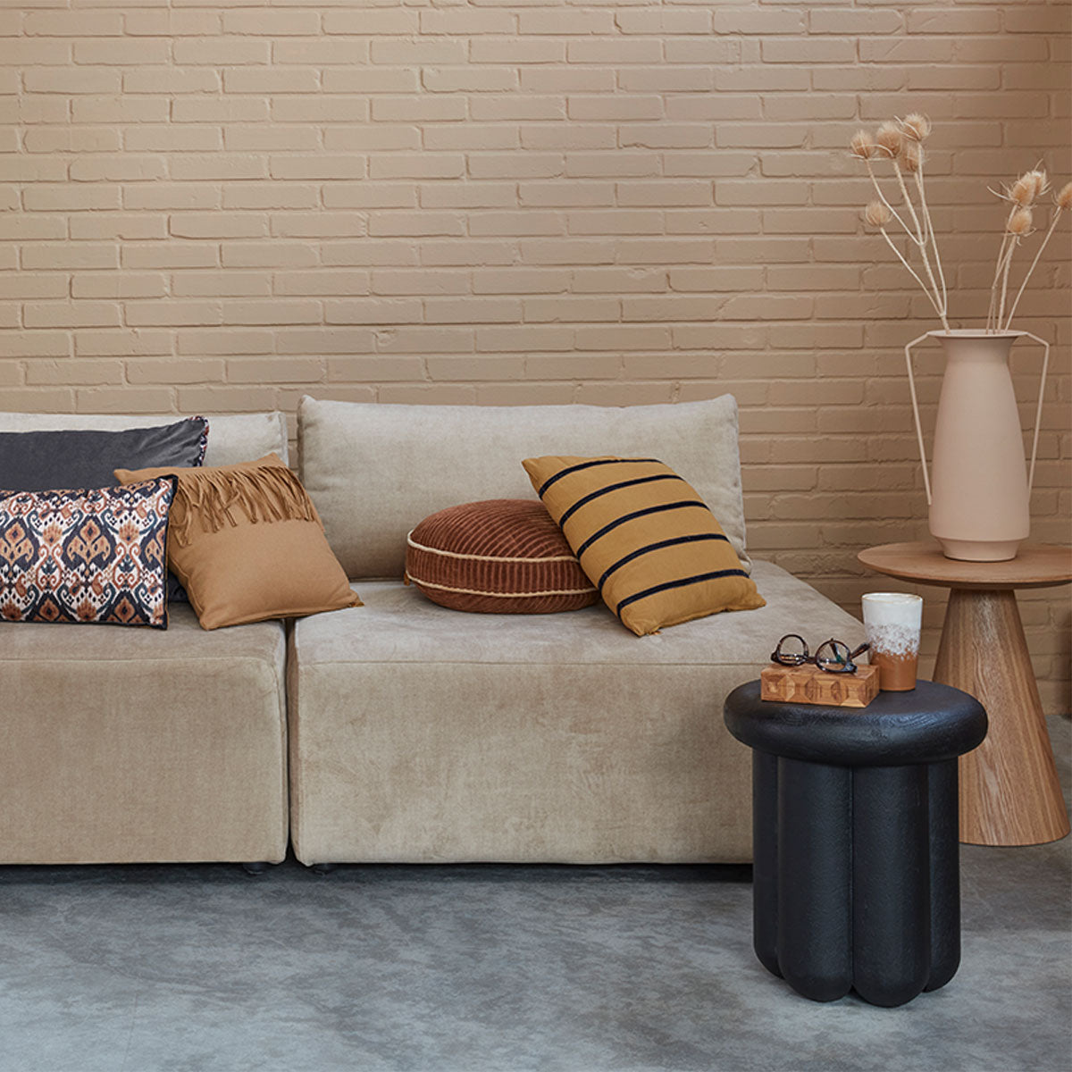 KAAT Amsterdam Myron Brown Stripe Square Filled Cushion 40cm x 40cm - Image 5