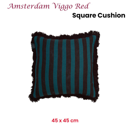 KAAT Amsterdam Viggo Red Stripe Square Filled Cushion 45cm x 45cm - Image 2