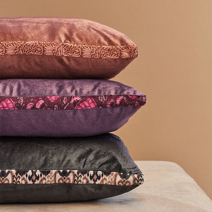 KAAT Amsterdam Boline Aubergine Velvet Oblong Filled Cushion 40cm x 60cm - Image 5