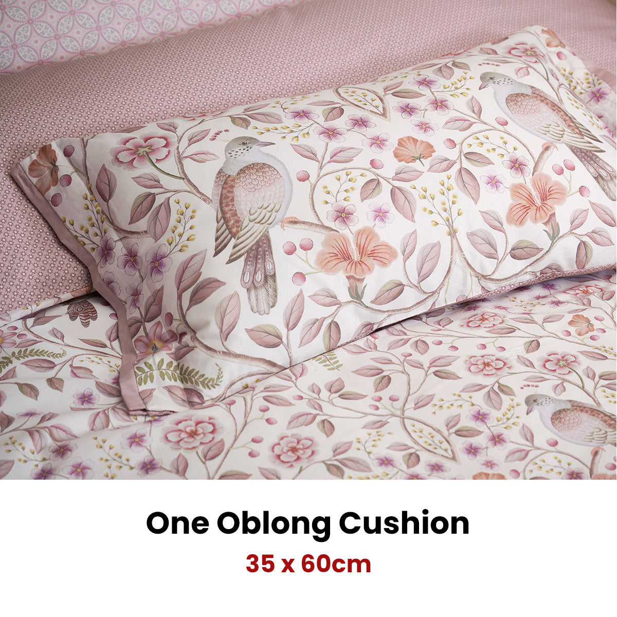 PIP Studio Garden of Dove Off White Cotton Cover Oblong Cushion 35cm x 60cm - Image 2