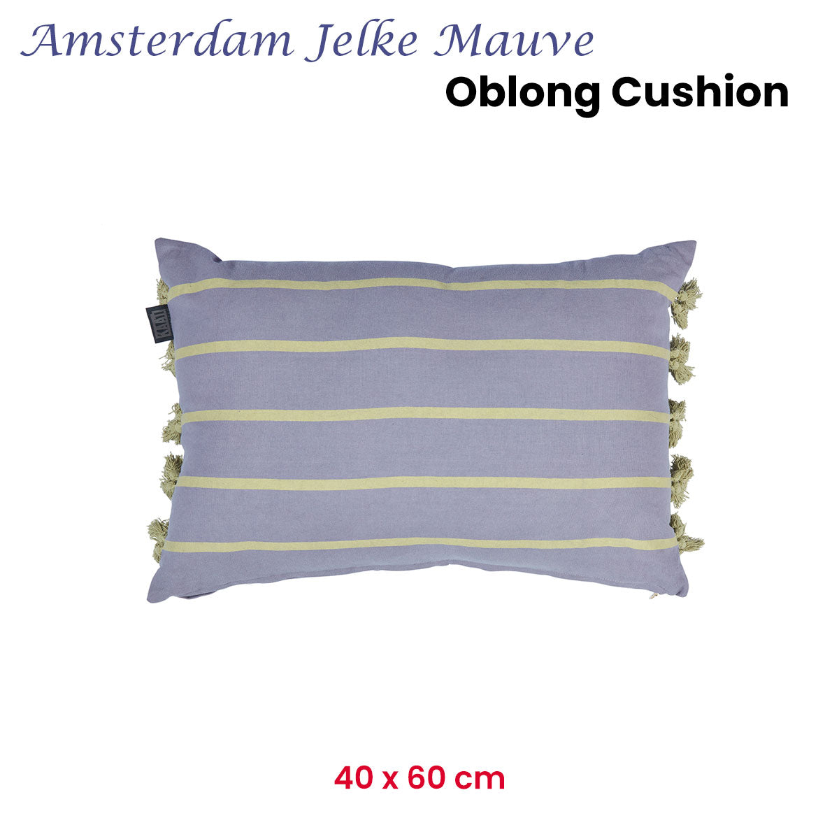 KAAT Amsterdam Jelke Mauve Stripes Oblong Filled Cushion 40cm x 60cm - Image 2