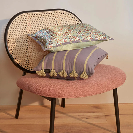 KAAT Amsterdam Jelke Mauve Stripes Oblong Filled Cushion 40cm x 60cm - Image 4