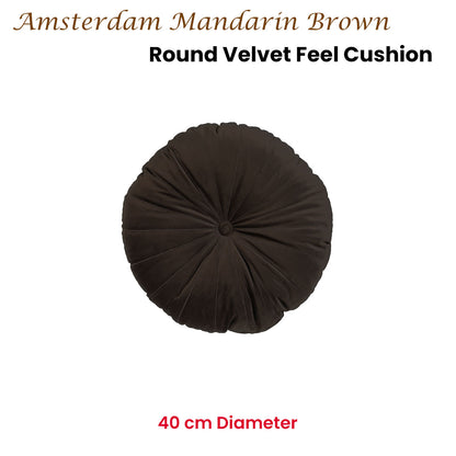 KAAT Amsterdam Mandarin Brown Round Filled Cushion 40cm Diameter - Image 2