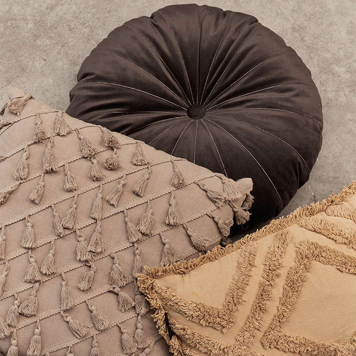 KAAT Amsterdam Mandarin Brown Round Filled Cushion 40cm Diameter - Image 4