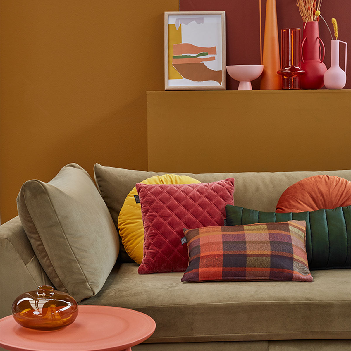 KAAT Amsterdam Shari Green Oblong Filled Cushion 30cm x 70cm - Image 4