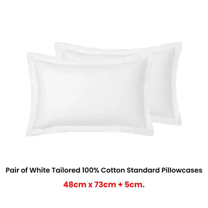 Accessorize Pair of White Tailored Hotel Deluxe Cotton Standard Pillowcases - Image 2