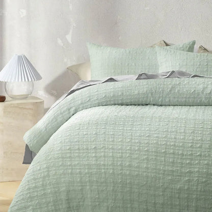 Accessorize Augusta Sage Crinkled Look Quilt Cover Set Single - Image 3