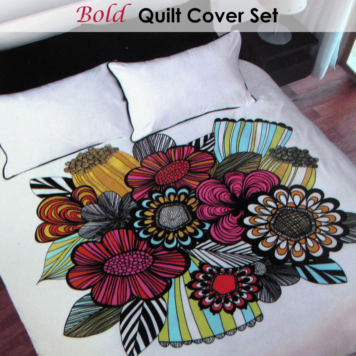 Accessorize Bold Colorful Quilt Cover Set Single - Image 2
