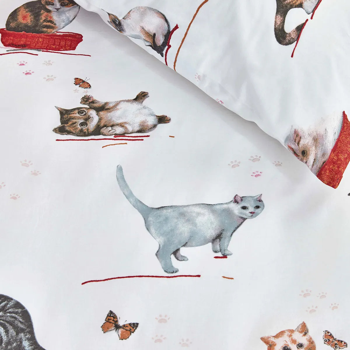 Bedding House Cute Cats Cotton Quilt Cover Set Single - Image 3