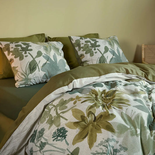 Bedding House Lilian Green 100% Cotton Percale Quilt Cover Set King - Image 3