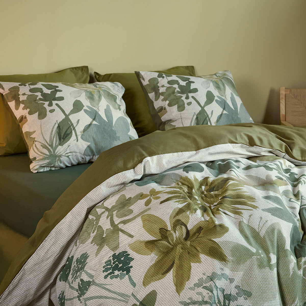 Bedding House Lilian Green 100% Cotton Percale Quilt Cover Set Queen - Image 3
