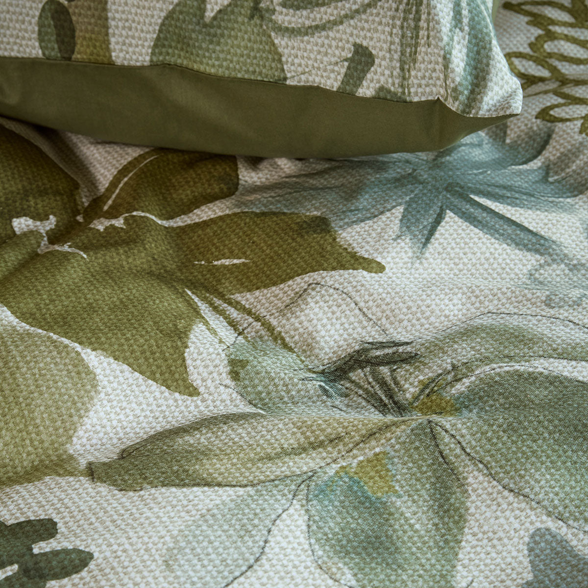 Bedding House Lilian Green 100% Cotton Percale Quilt Cover Set Queen - Image 4