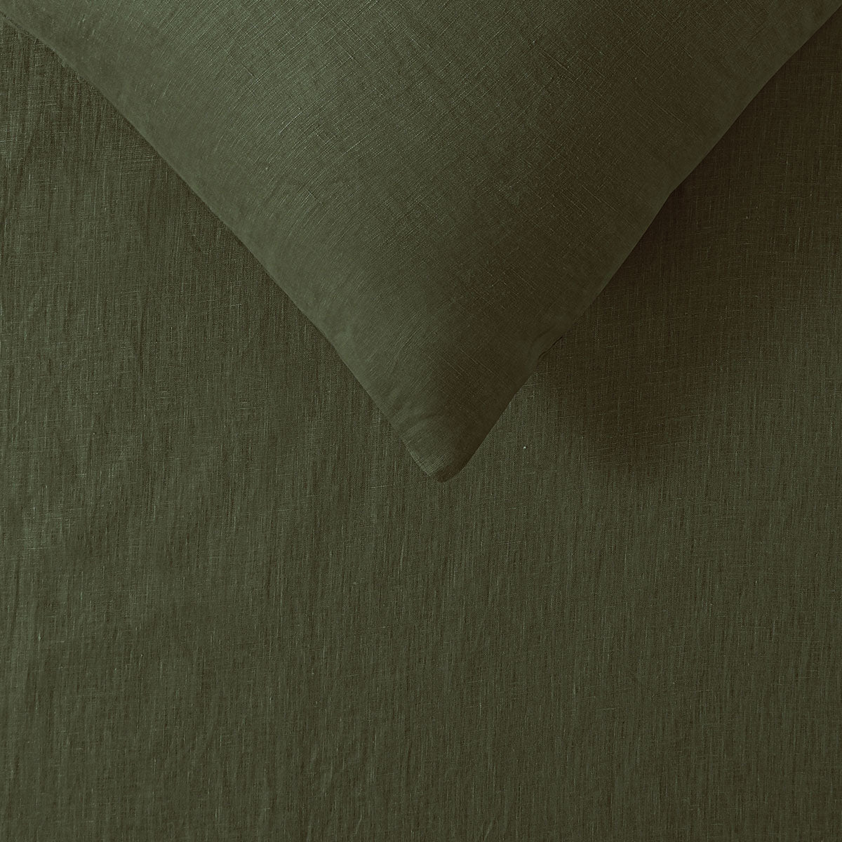 100% Linen Olive Quilt Cover Set Super King - Image 3