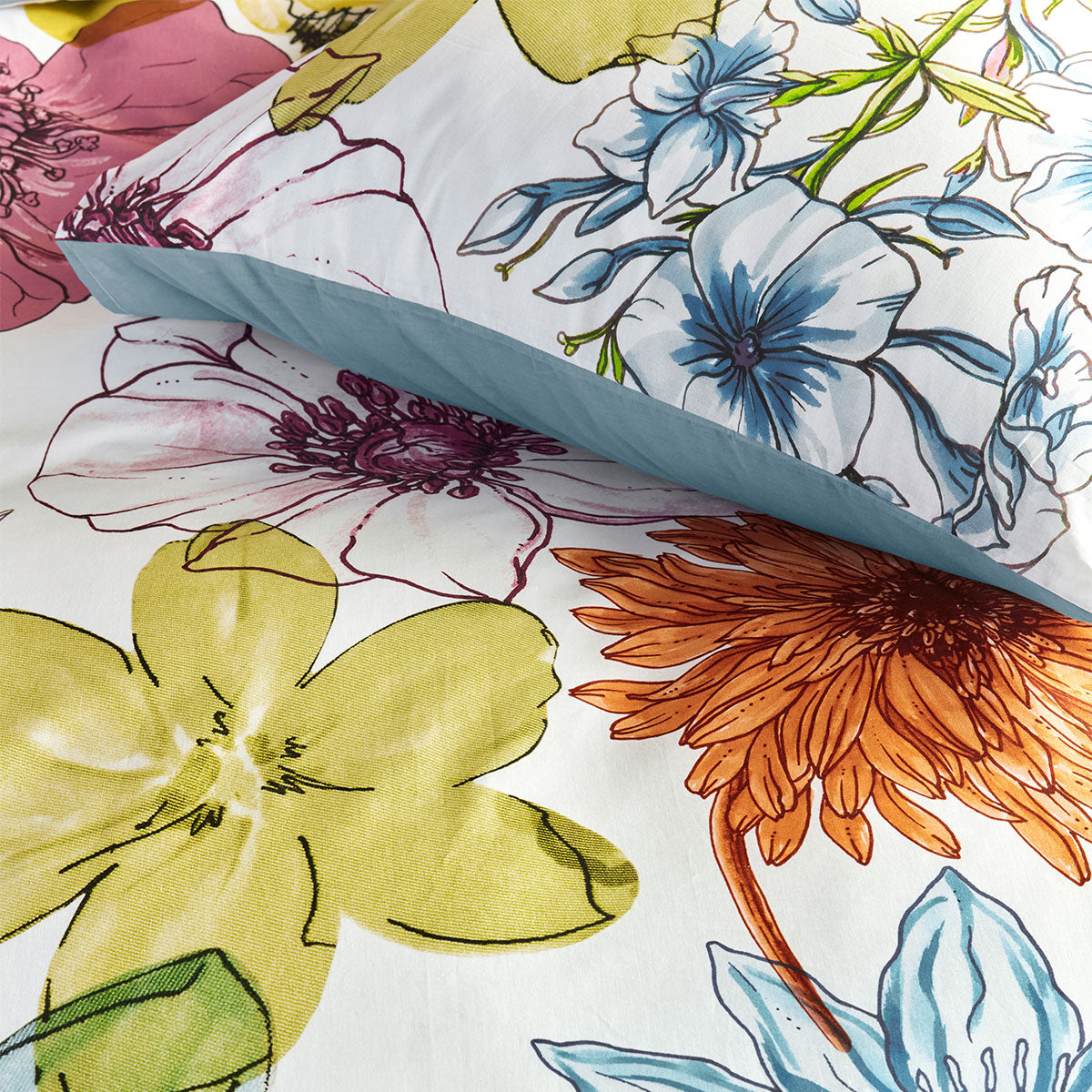 Bedding House Lotti Multi Cotton Floral Quilt Cover Set Queen - Image 3