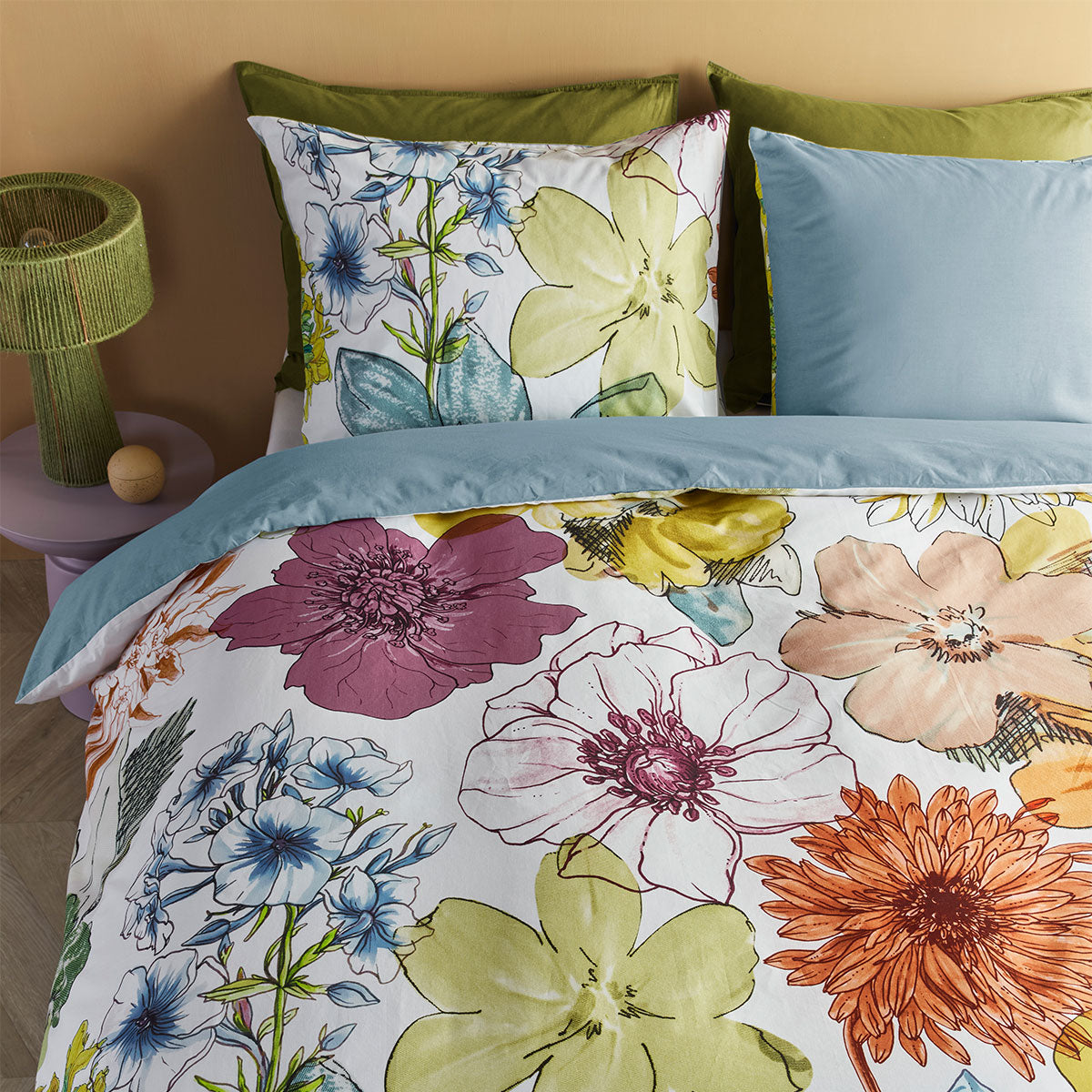 Bedding House Lotti Multi Cotton Floral Quilt Cover Set Queen - Image 4