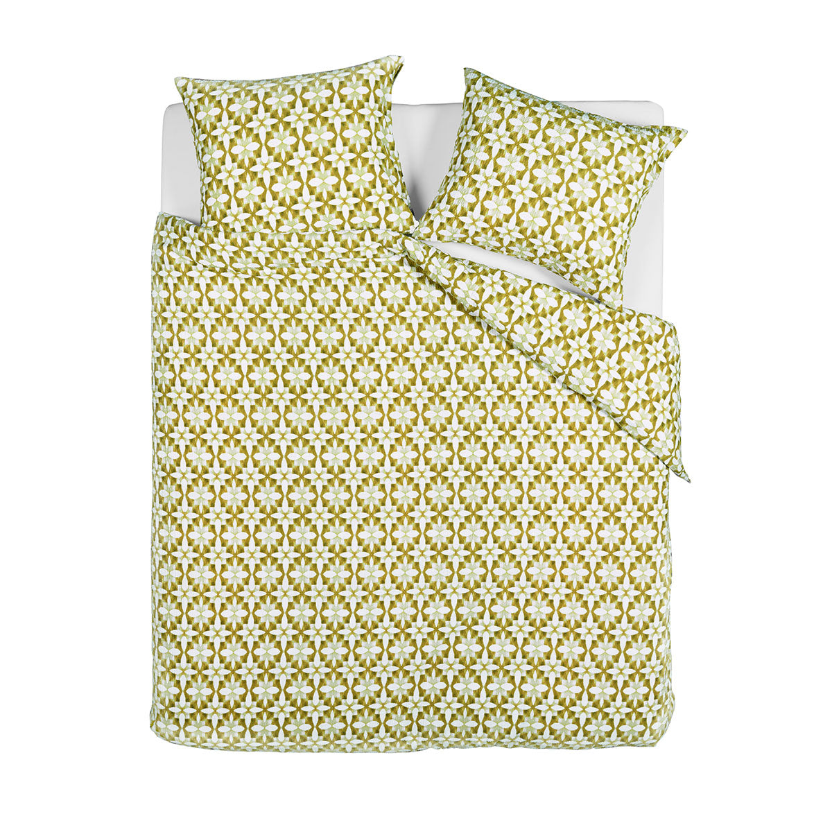 Bedding House Mae Green Seersucker Cotton Quilt Cover Set Queen - Image 5