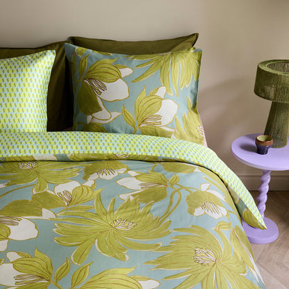 Oilily Melodi Green Cotton Floral Quilt Cover Set King - Image 4