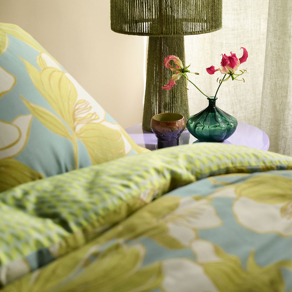 Oilily Melodi Green Cotton Floral Quilt Cover Set King - Image 5