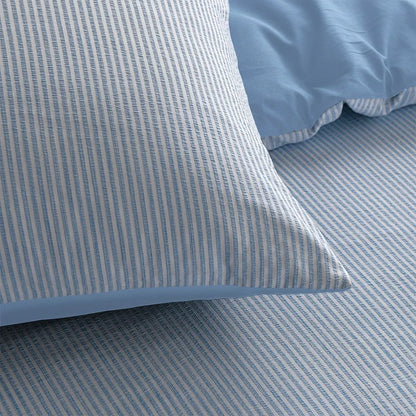 Accessorize Ripley Blue Striped Pattern Quilt Cover Set Queen - Image 4