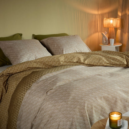 Bedding House Sanna Gold 100% Cotton Percale Quilt Cover Set Queen - Image 3