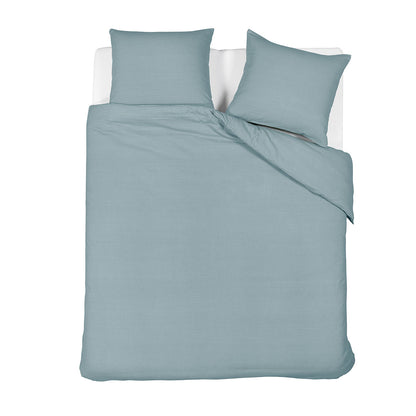Bedding House Summer Blue Grey Seersucker Cotton Quilt Cover Set Queen - Image 5