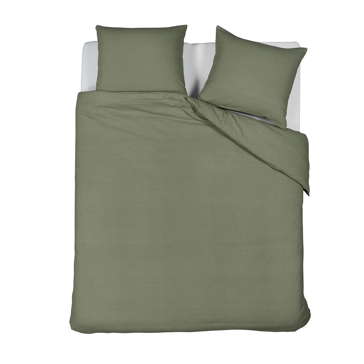 Bedding House Summer Green Seersucker Cotton Quilt Cover Set King - Image 5