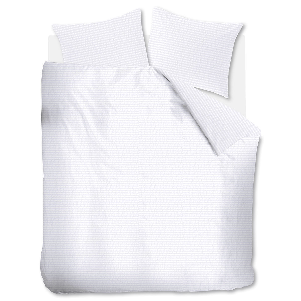 Bedding House Summer White Seersucker Cotton Quilt Cover Set Queen - Image 5