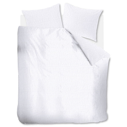 Bedding House Summer White Seersucker Cotton Quilt Cover Set Queen - Image 5