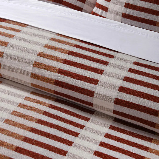 Vintage Design Homewares Tempo Red Cotton Jacquard Quilt Cover Set Queen - Image 3