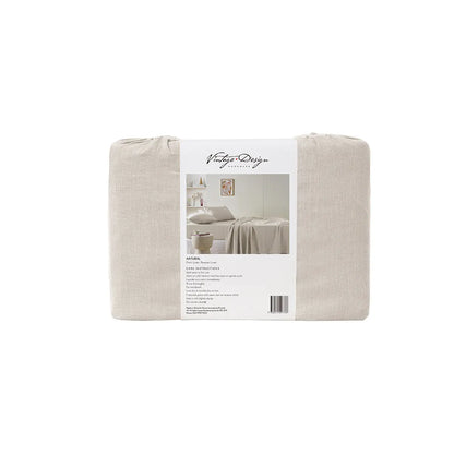 Vintage Design Homewares Natural French Linen Sheet Set King - Image 3