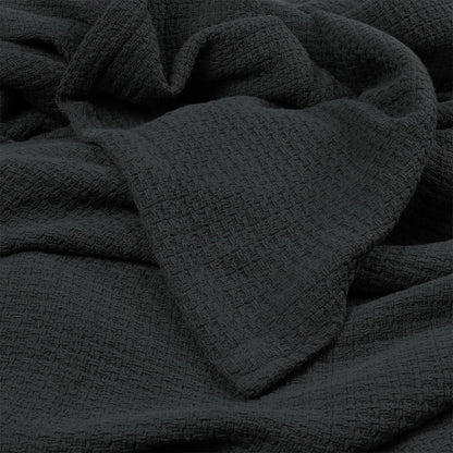 Algodon Sophie Cotton Waffle Blanket Queen 245x240cm Charcoal - Image 4