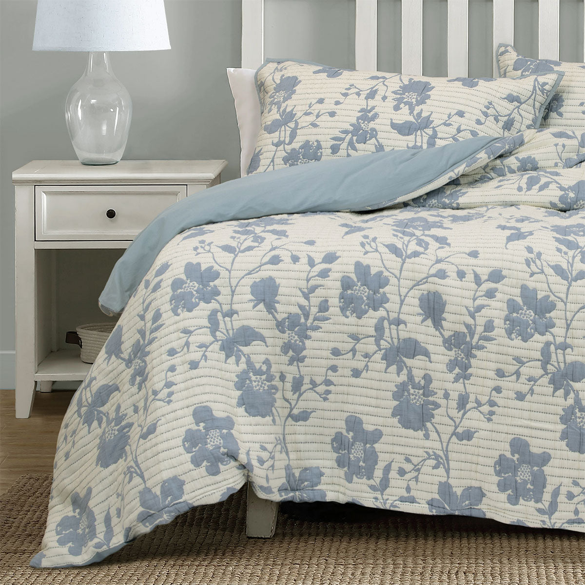 Algodon Abigail Multi Lightly Quilted Cotton Jacquard Quilt Cover Set King - Image 3