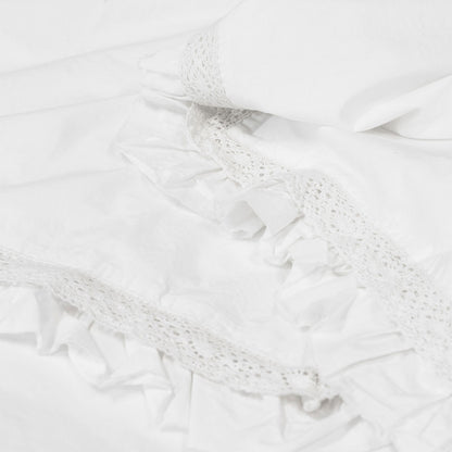 Algodon Adele White Cotton Ruffle Quilt Cover Set King - Image 4