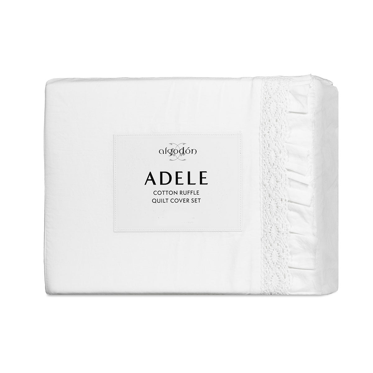 Algodon Adele White Cotton Ruffle Quilt Cover Set King - Image 5
