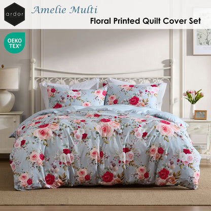Ardor Amelie Multi Floral Printed Quilt Cover Set Queen - Image 2