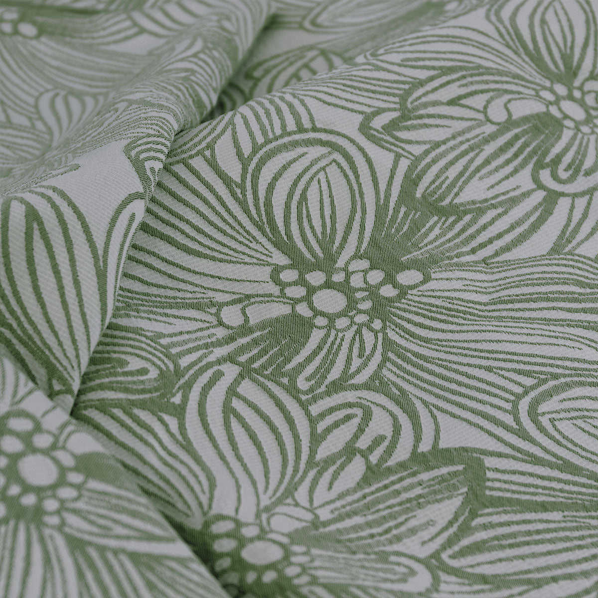 Ardor Avena Green Textured Floral Jacquard Quilt Cover Set Queen - Image 4