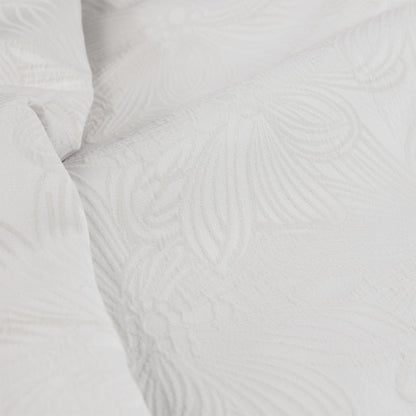 Ardor Avena White Textured Floral Jacquard Quilt Cover Set King - Image 4