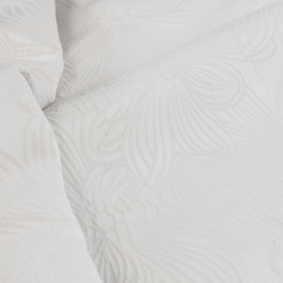 Ardor Avena White Textured Floral Jacquard Quilt Cover Set Queen - Image 4