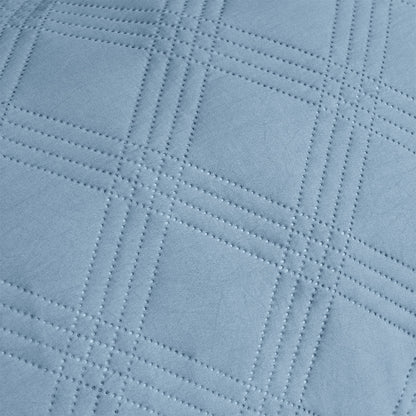 Ardor Carter Mineral Blue Embossed Vintage Washed Geometric Quilt Cover Set Queen - Image 4