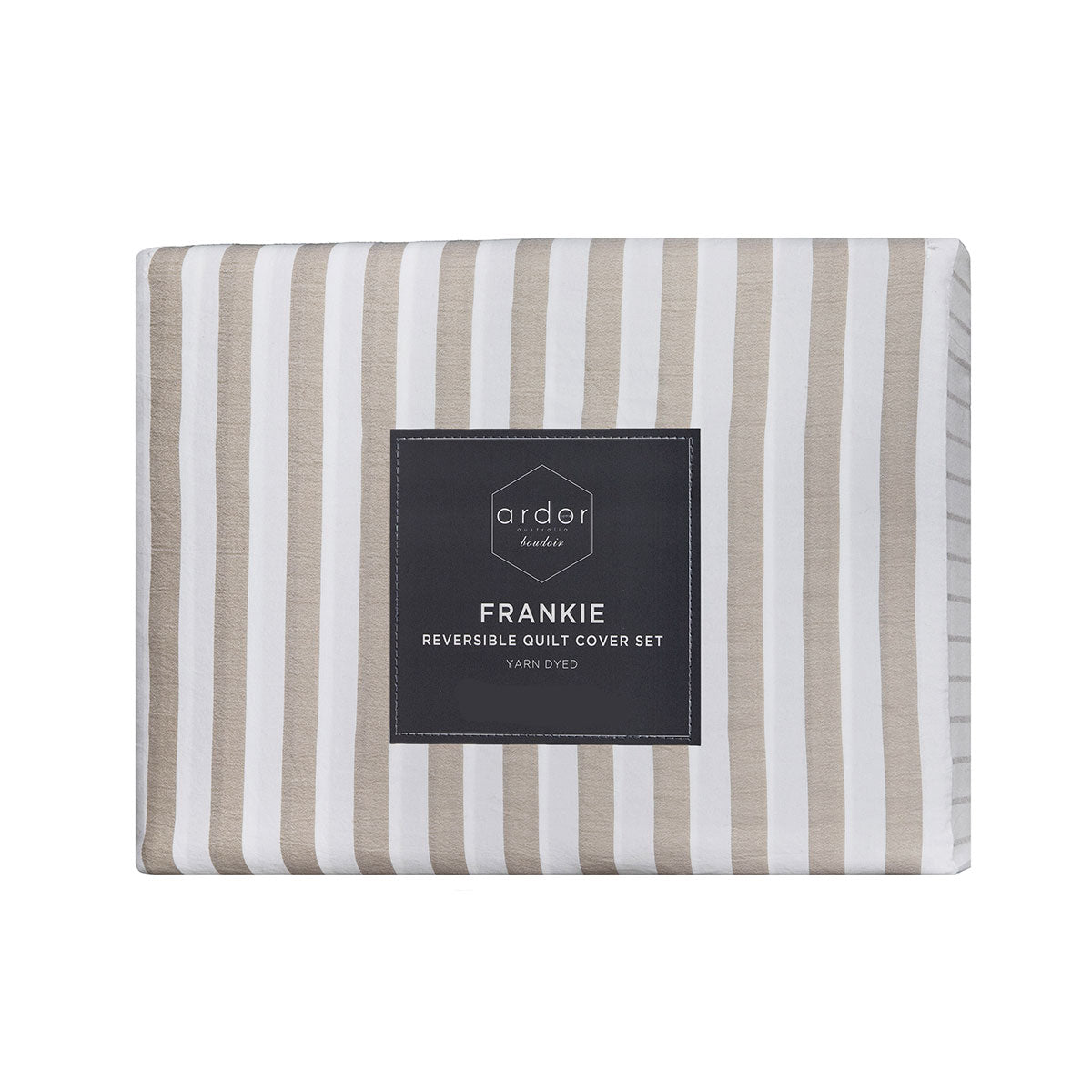 Ardor Frankie Natural Stripe Yarn Dyed Reversible Quilt Cover Set King - Image 5
