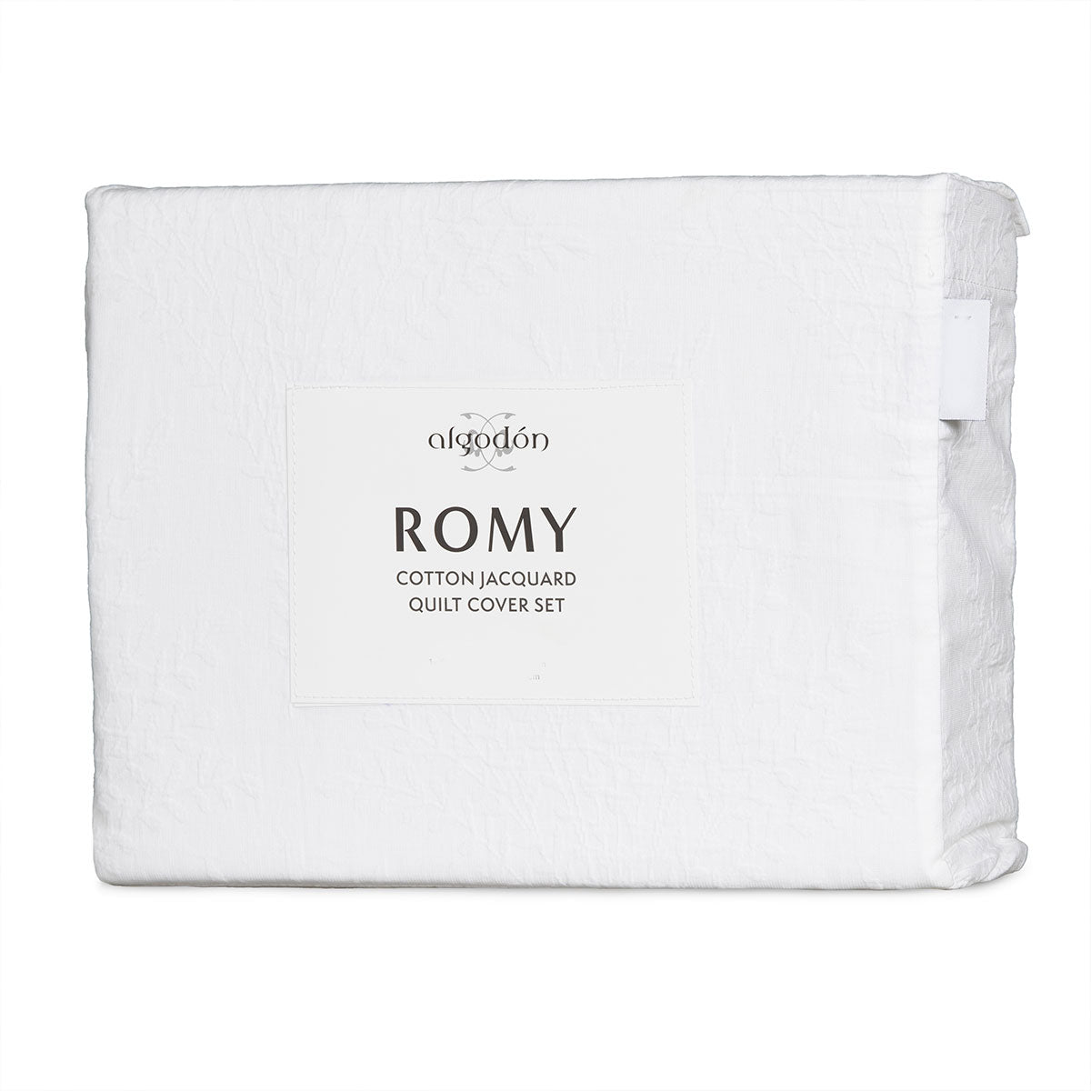 Algodon Romy White Cotton Jacquard Quilt Cover Set King - Image 5