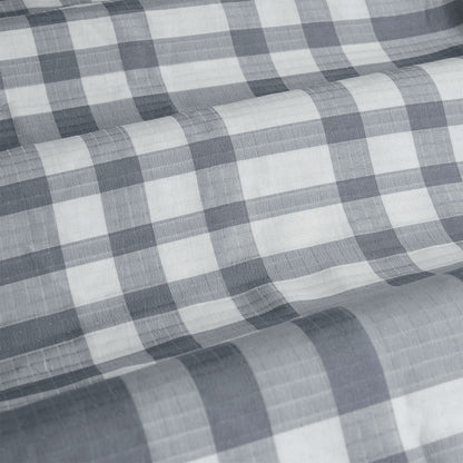 Ardor Ronan Grey Plaid Jacquard Quilt Cover Set King - Image 4