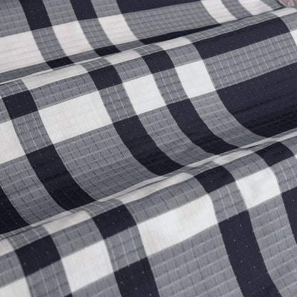 Ardor Ronan Navy Plaid Jacquard Quilt Cover Set King - Image 4
