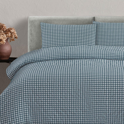 Ardor Rowe Teal Textured Seersucker Quilt Cover Set Queen - Image 3
