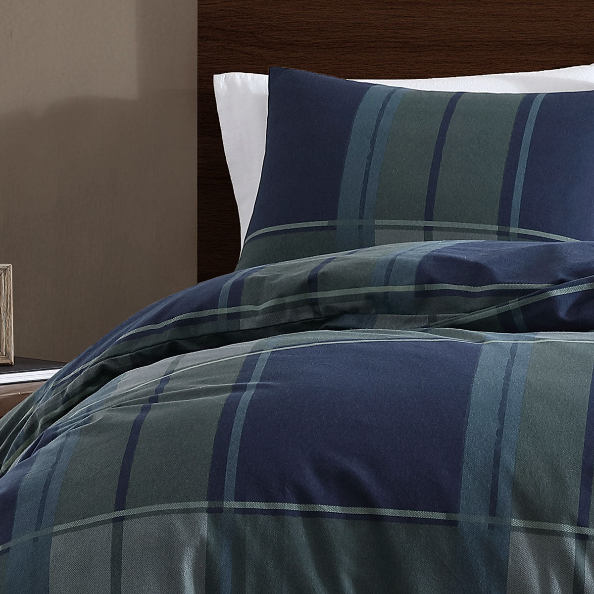 Ardor Sommers Dark Khaki Cotton Flannelette Quilt Cover Set Queen - Image 4