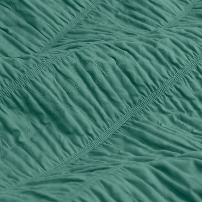 Ardor Tuscan Teal Ruched Quilt Cover Set King - Image 4