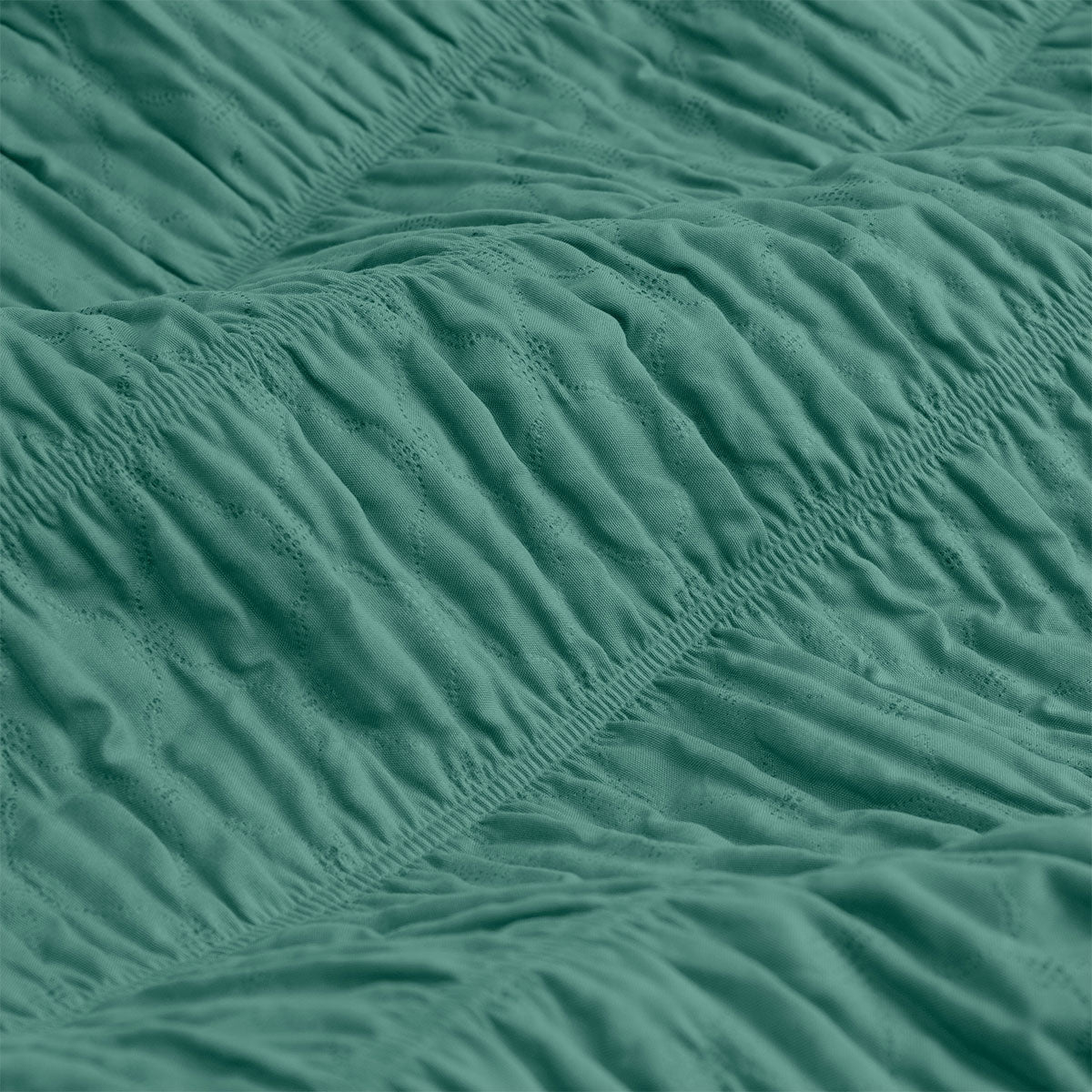 Ardor Tuscan Teal Ruched Quilt Cover Set Queen - Image 4