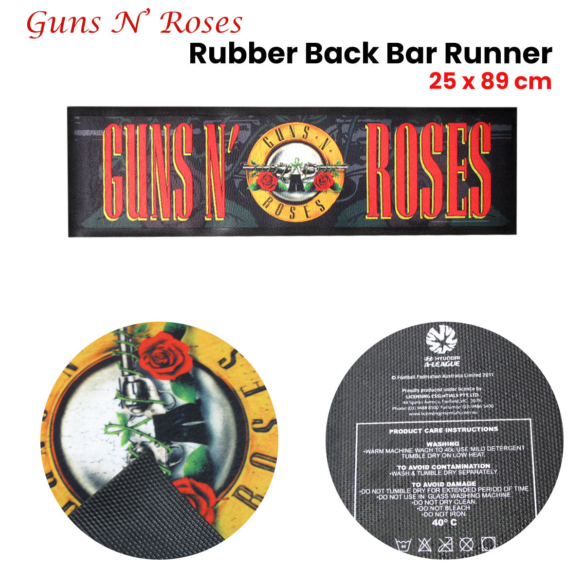 Guns N' Roses Rubber Back Bar Runner 25 x 89 cm - Image 2