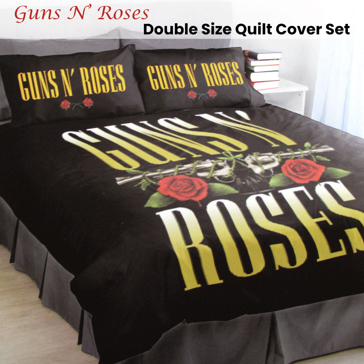 Guns N' Roses Quilt Cover Set Double 180 x 210cm - Image 2